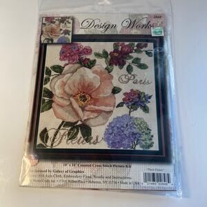 Design Works 2848 Paris Fleurs 10"x10" Counted Cross Stitch Kit Unopened